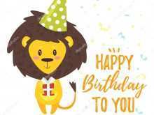 44 Creative Lion Birthday Card Template With Stunning Design for Lion Birthday Card Template