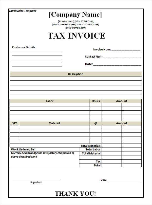 44 Format Blank Tax Invoice Template Australia Now by Blank Tax Invoice Template Australia
