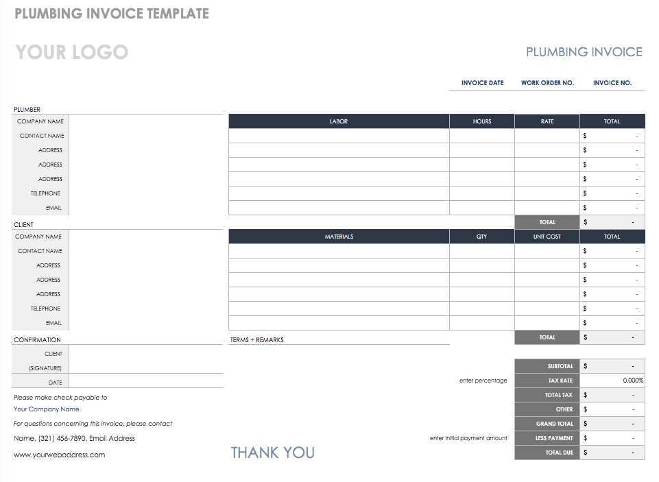 44 Plumbing Company Invoice Template in Photoshop by Plumbing Company Invoice Template