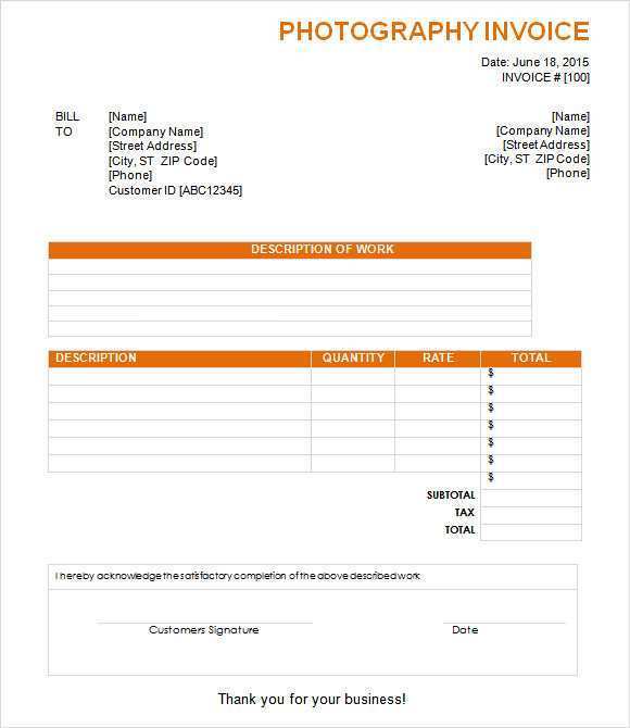 44 Printable Freelance Photography Invoice Template Photo by Freelance Photography Invoice Template