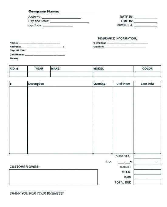 44 Standard Body Repair Invoice Template Now for Body Repair Invoice Template