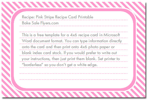 44 The Best 4 X 6 Recipe Card Template For Word Download By 4 X 6 Recipe Card Template For Word Cards Design Templates