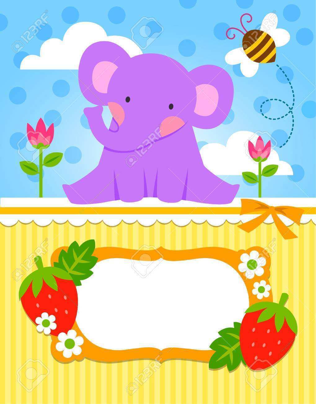 44 Visiting Elephant Birthday Card Template PSD File for Elephant Birthday Card Template