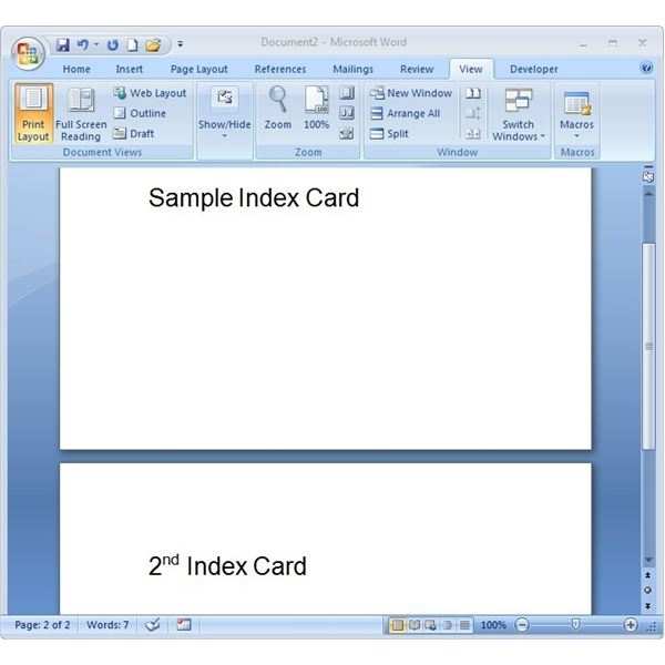How To Make Index Cards In Word