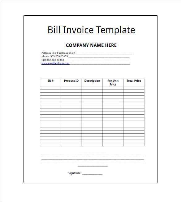 Blank Billing Invoice Template Pdf - Cards Design Templates