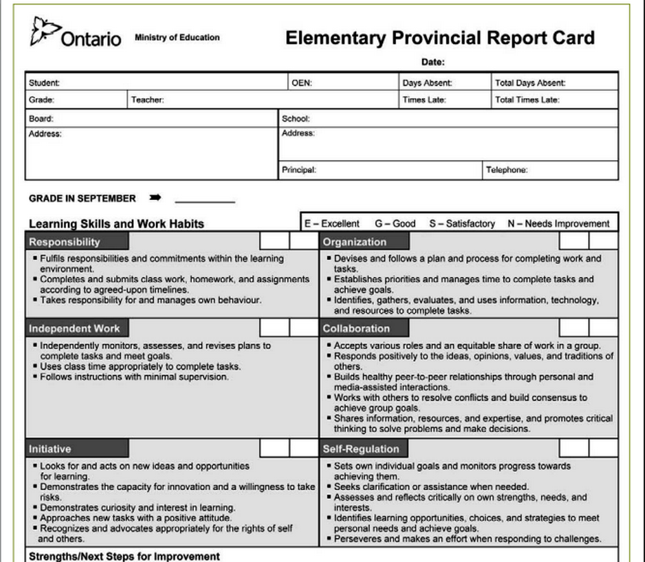 45 Creative Grade 7 Report Card Template PSD File with Grade 7 Report Card Template