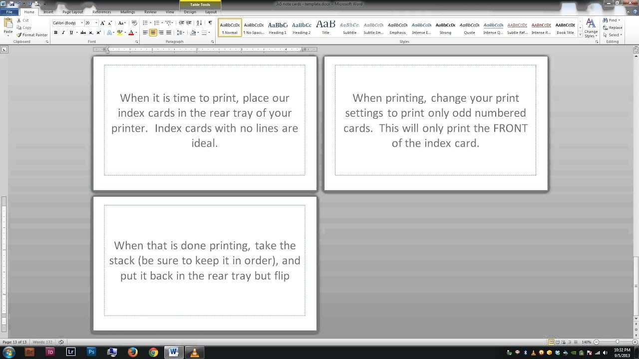 5x8 Index Card Template For Word