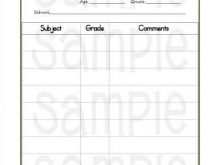 45 Format Blank Report Card Template Homeschool Photo for Blank Report Card Template Homeschool
