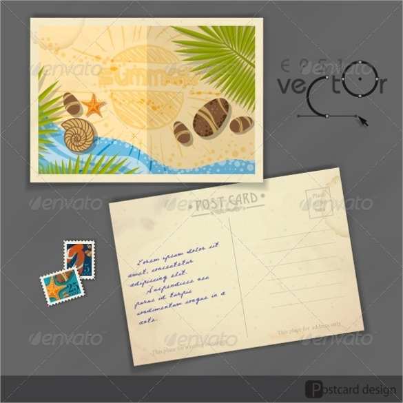 45 Format Postcard Style Template Photo with Postcard Style Template