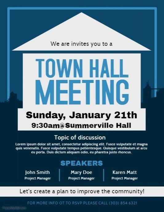 45 Free Printable Town Hall Flyer Template for Ms Word by Town Hall Flyer Template