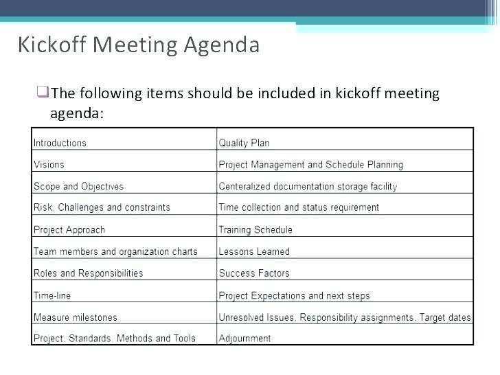 45 Printable Project Kickoff Meeting Agenda Template For Free by Project Kickoff Meeting Agenda Template