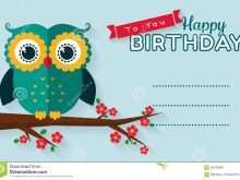 45 Report Owl Birthday Card Template Now for Owl Birthday Card Template