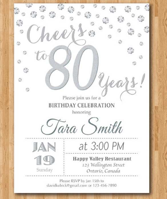 45 Standard 80Th Birthday Card Template For Free by 80Th Birthday Card Template