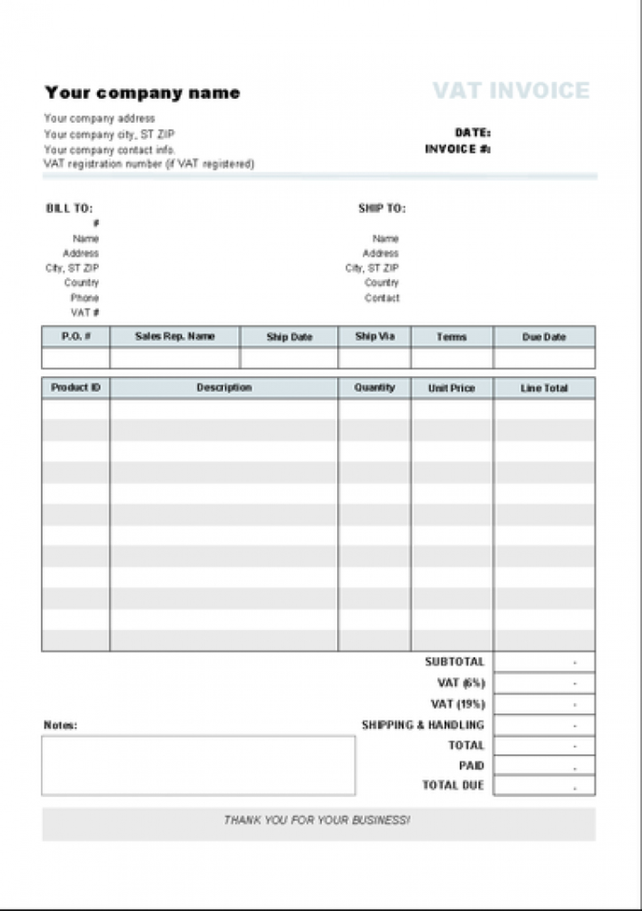 45 The Best Vat Invoice Template Excel Photo by Vat Invoice Template Excel