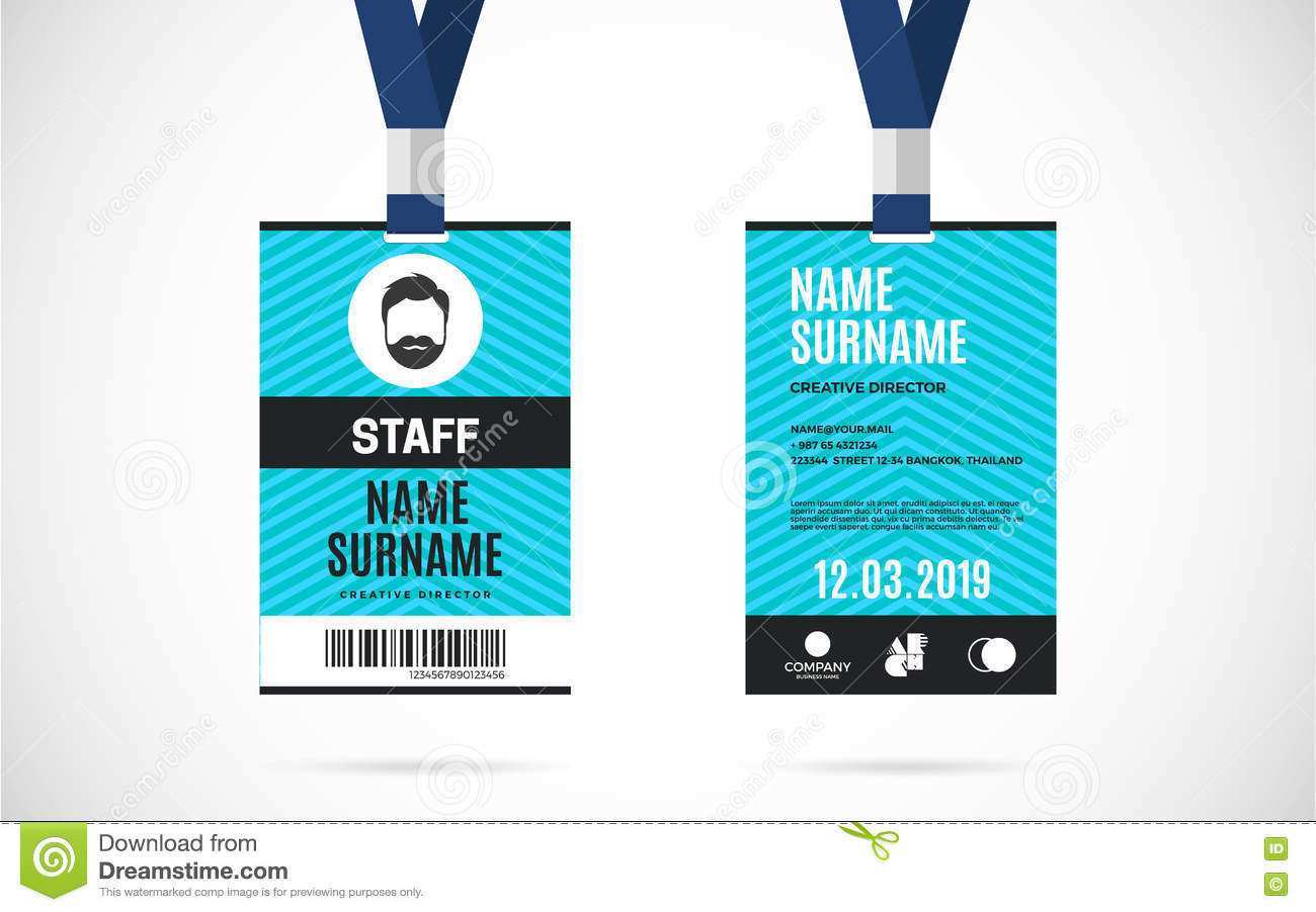 id card template illustrator free download