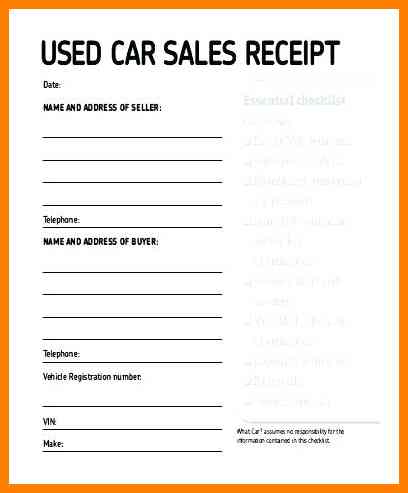 Invoice Template For Private Car Sale - Cards Design Templates