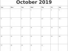 46 Create Daily Calendar Template October 2019 Layouts for Daily Calendar Template October 2019