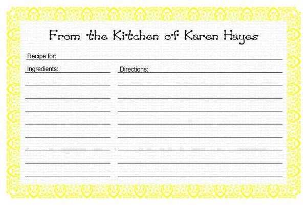 46 Creating Recipe Card Template In Word Maker by Recipe Card Template In Word