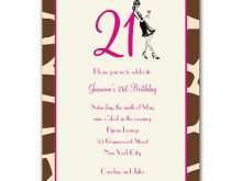 46 Customize 21St Birthday Card Template Free Formating for 21St Birthday Card Template Free