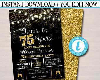 46 Format 75Th Birthday Card Template Download with 75Th Birthday Card Template