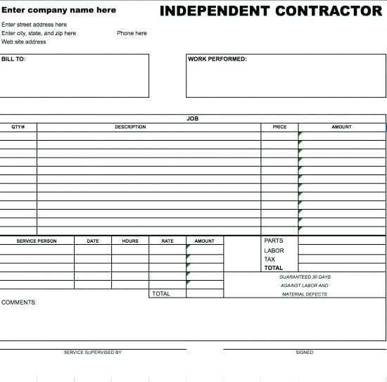 46 Free Subcontractor Invoice Template for Ms Word for Subcontractor Invoice Template