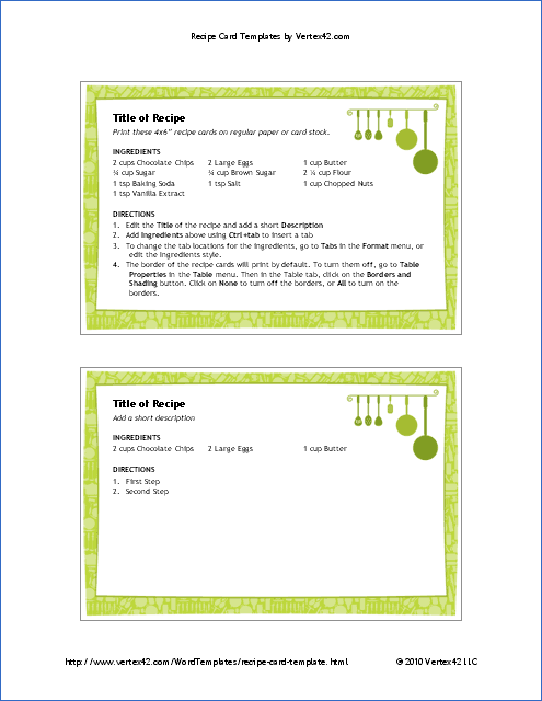 Recipe Card Template For Publisher from legaldbol.com