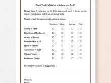 46 Report Restaurant Comment Card Template For Word Layouts for Restaurant Comment Card Template For Word