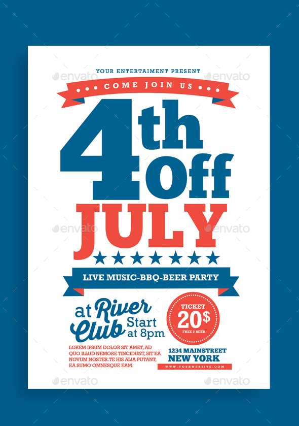 46 The Best 4Th Of July Party Flyer Templates For Free with 4Th Of July Party Flyer Templates