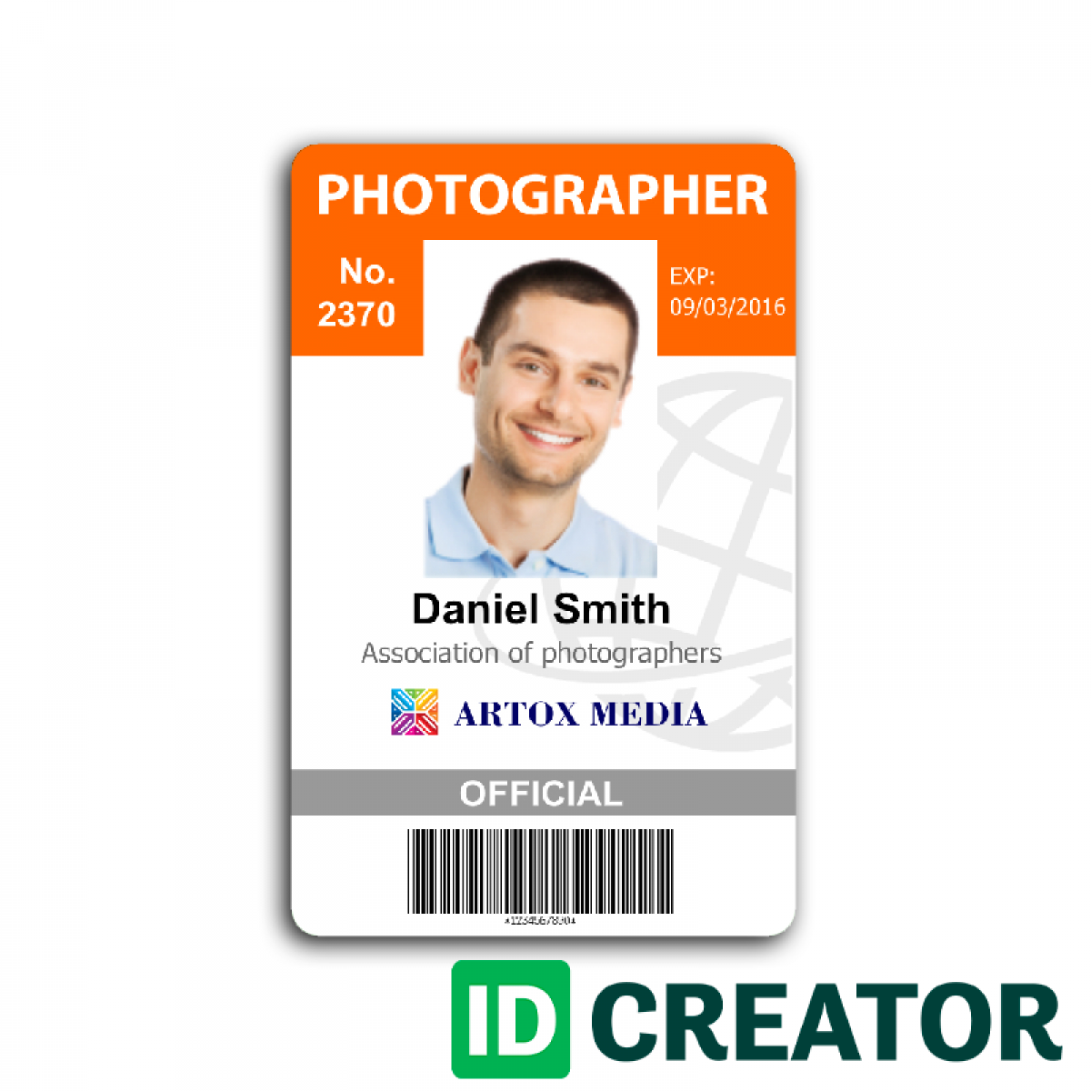 22 The Best Official Id Card Template Download by Official Id Card With Regard To Photographer Id Card Template