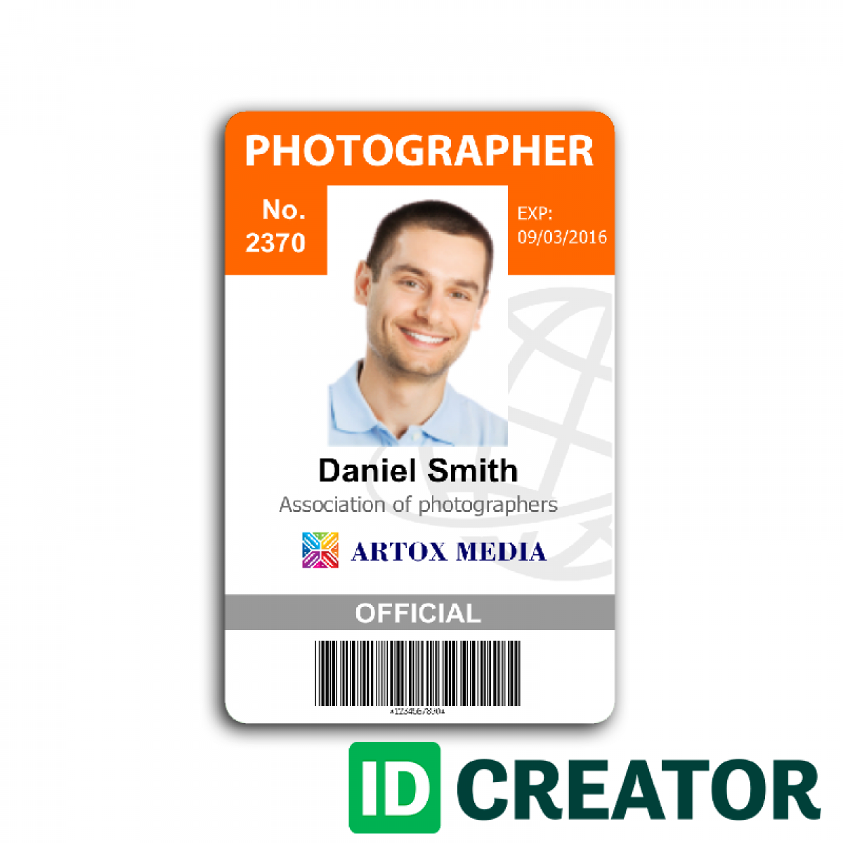 22 The Best Official Id Card Template Download by Official Id Card Regarding Photographer Id Card Template