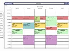 46 The Best Student Class Schedule Template for Student Class Schedule Template