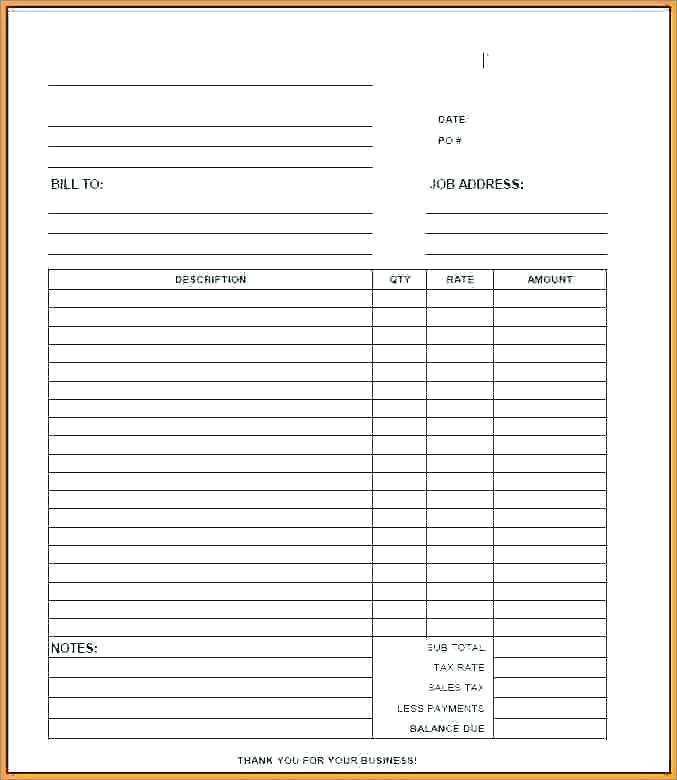 blank billing invoice template pdf cards design templates