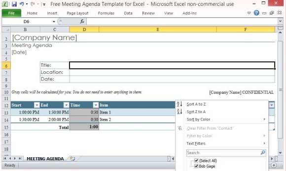 47 Adding Meeting Agenda Template Excel With Stunning Design for Meeting Agenda Template Excel