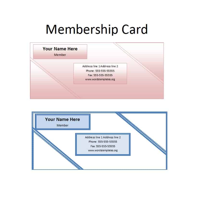 47 Best Printable Membership Card Template Now with Printable Membership Card Template
