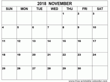47 Blank Daily Calendar Template November 2018 in Word with Daily Calendar Template November 2018