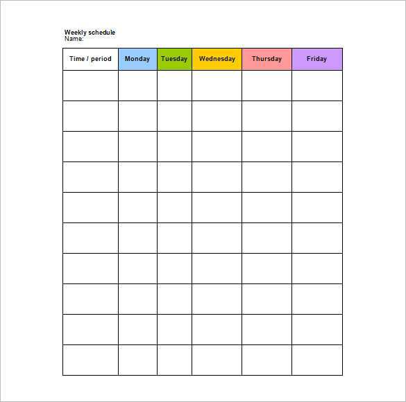 47 Create Class Schedule Template Pdf Download by Class Schedule Template Pdf