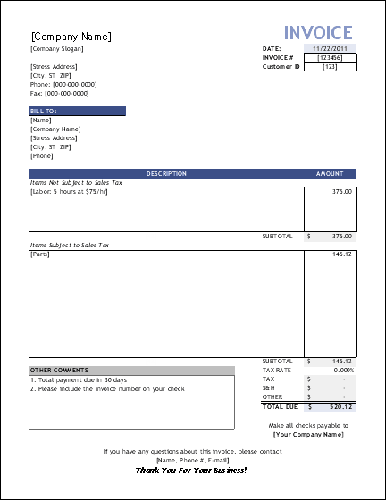 47 Create Company Tax Invoice Template in Photoshop by Company Tax Invoice Template