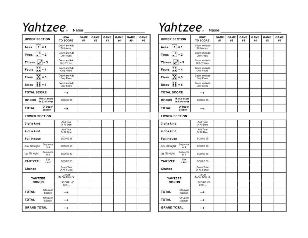 yahtzee card template cards design templates