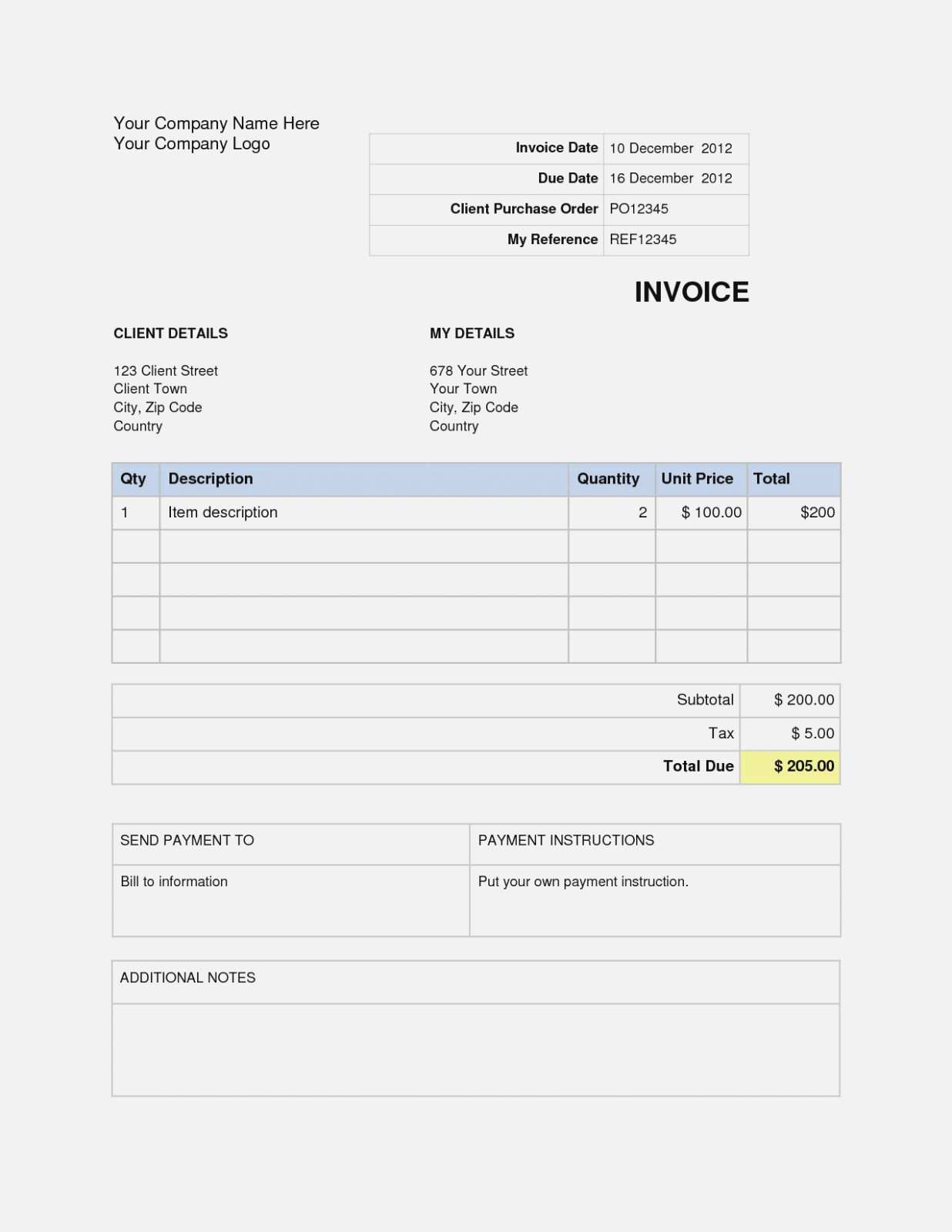 Free Hourly Invoice Template Word Cards Design Templates