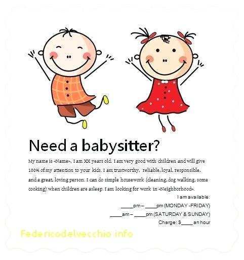 47 Format Babysitting Flyers Template Photo for Babysitting Flyers Template