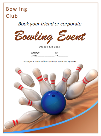 47 Free Bowling Flyer Template Free In Word For Bowling Flyer Template Free Cards Design Templates