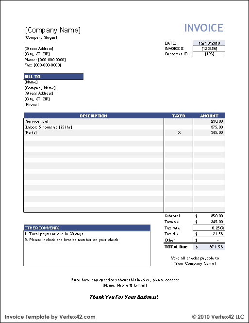 47 Free Invoice Template Excel 2007 Templates for Invoice Template Excel 2007