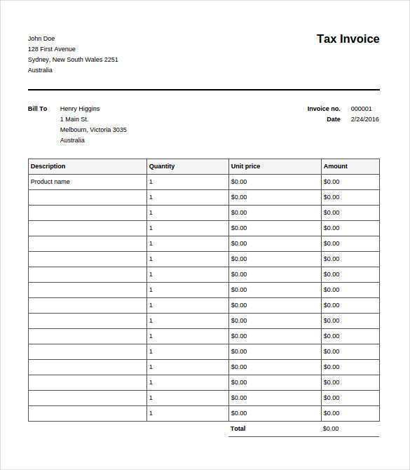 47 Online Blank Invoice Template for Ms Word by Blank Invoice Template