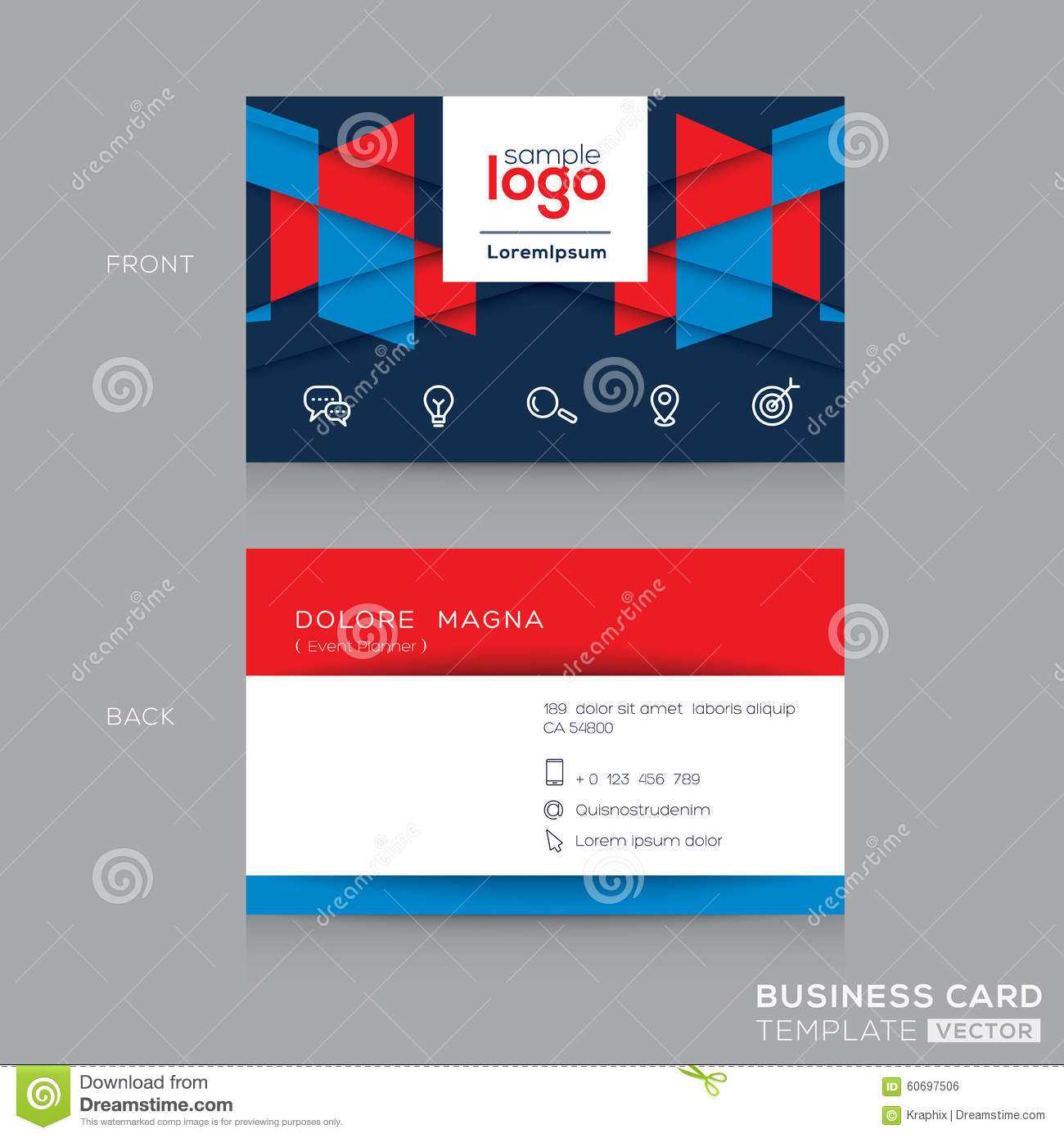 47 Report Business Card Template Red Blue for Business Card Template Red Blue