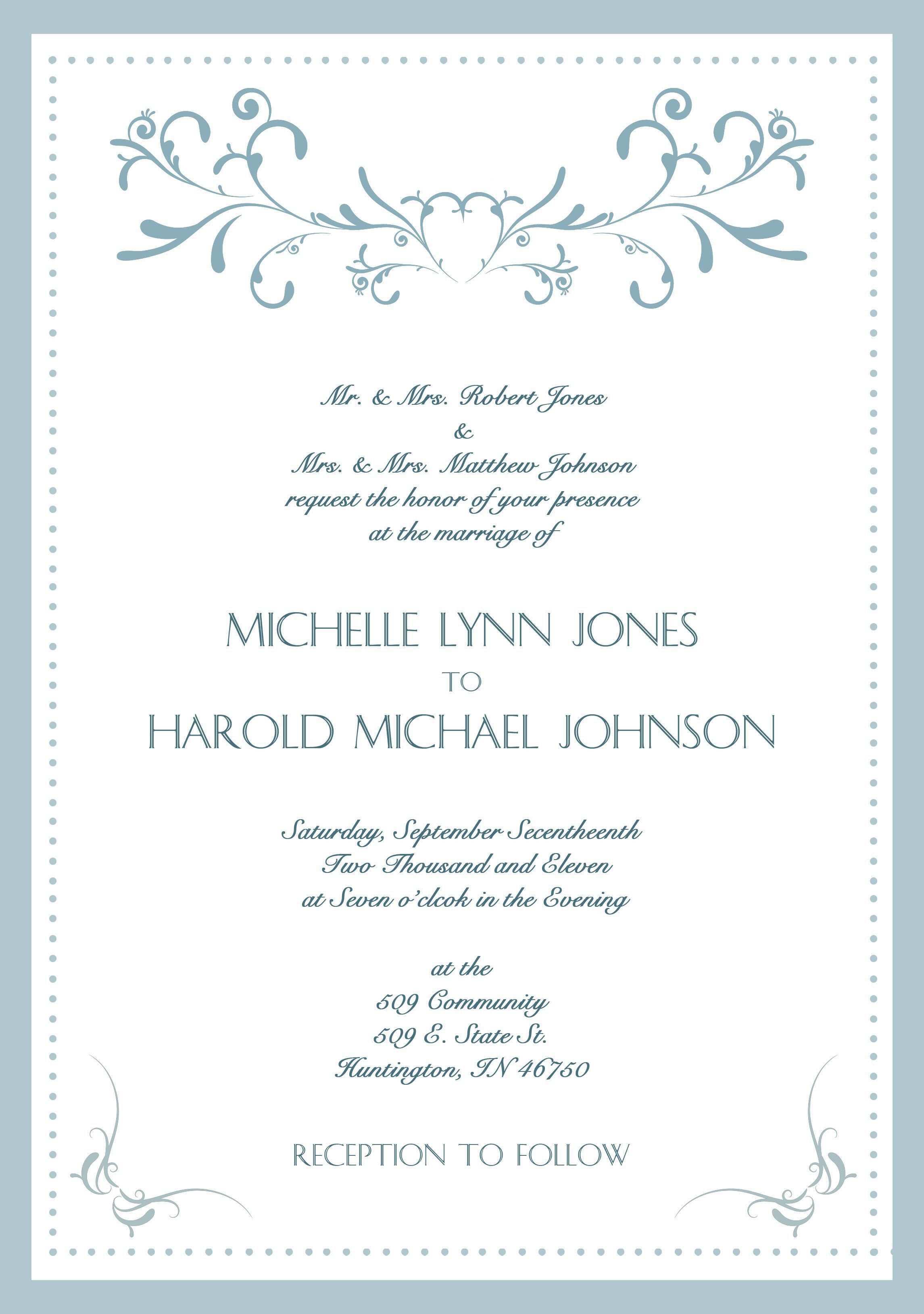 47 The Best Invitation Card Format In English PSD File by Invitation Card Format In English