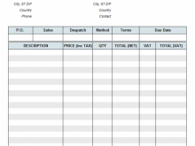 Invoice Format In Excel For Export