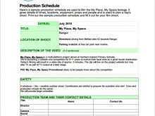 Production Planning Schedule Template