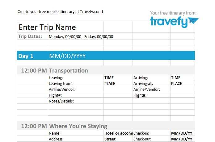 48 Best Travel Itinerary Template Calendar in Word by Travel Itinerary Template Calendar