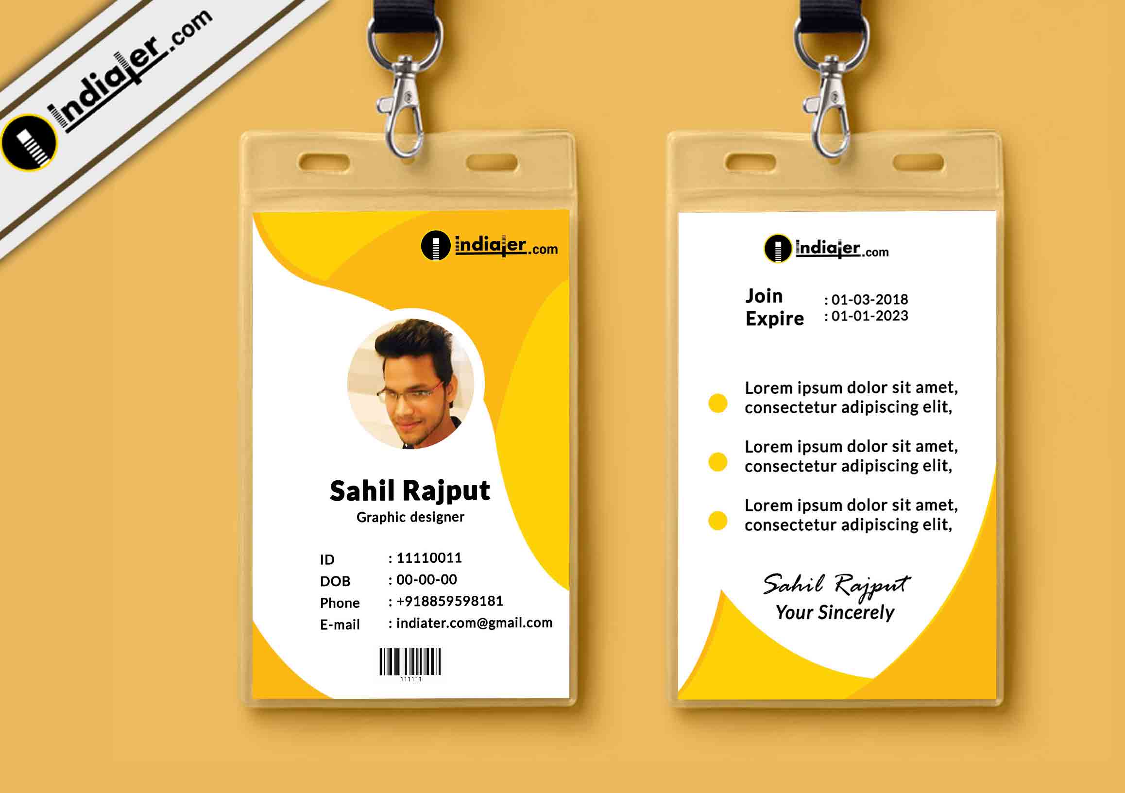 Free Blank Id Card Design Template