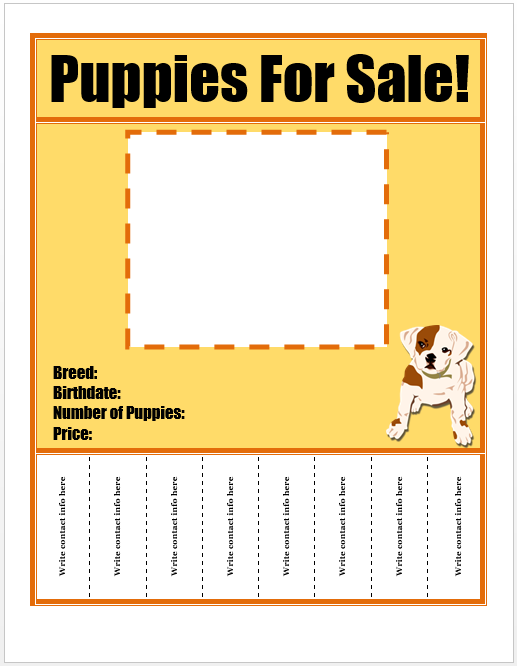 48 Blank Puppy For Sale Flyer Templates Layouts with Puppy For Sale Flyer Templates